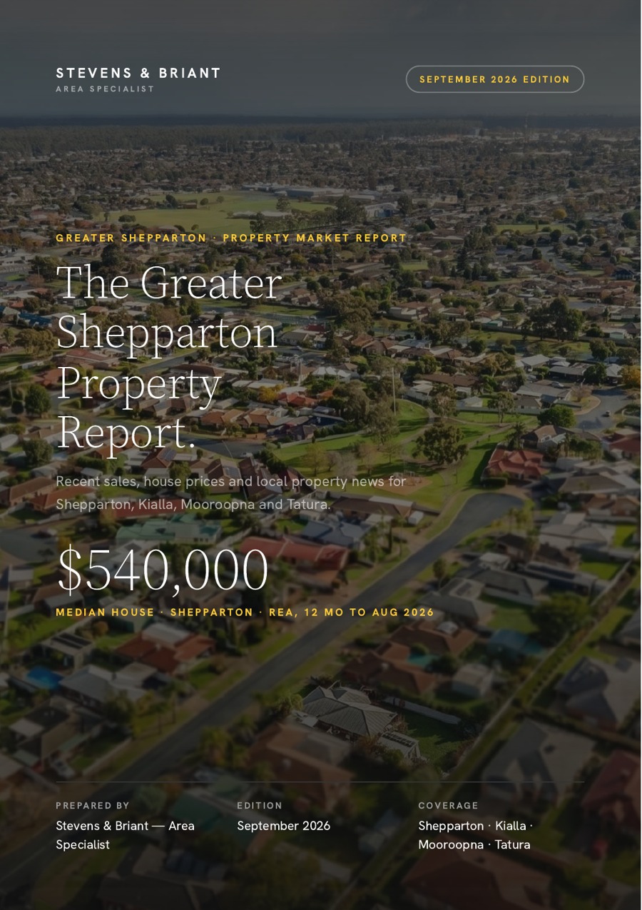 Cover of the September 2026 Greater Shepparton Property Report